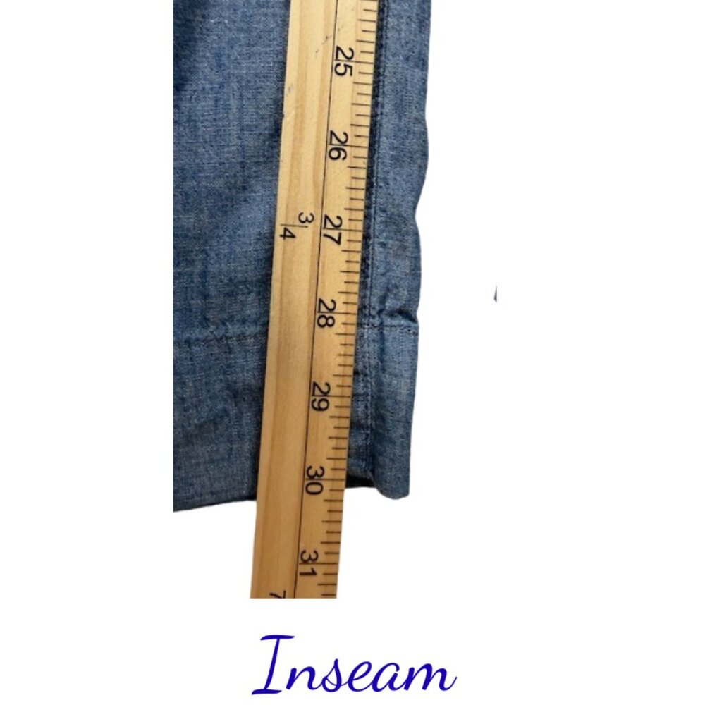 Ralph Lauren Blue Wide Leg Pants 16W Linen Blend - Picture 7 of 9